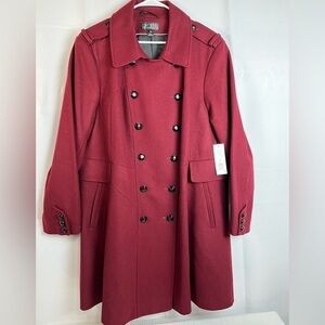 Collezione SA Womens Double Breasted Red Knee Length Coat Wool Blend 3XL NWT
